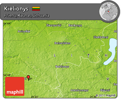 Physical Map of Kielionys
