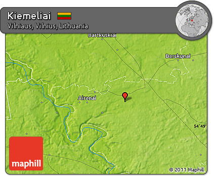 Physical Map of Kiemeliai