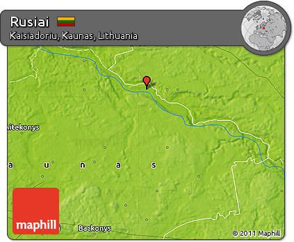 Physical Map of Rusiai