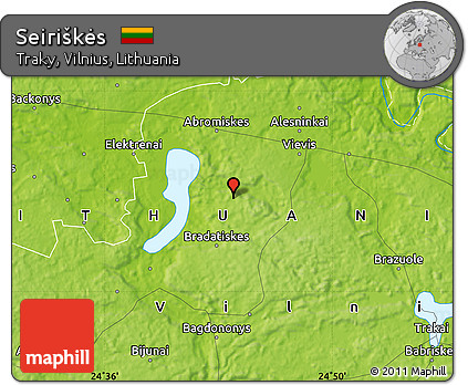 Physical Map of Seiriškės