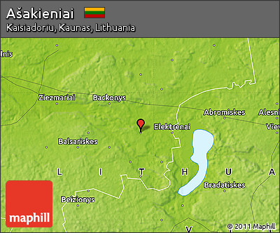 Physical Map of Ašakieniai