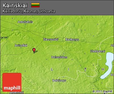 Physical Map of Kairiškiai