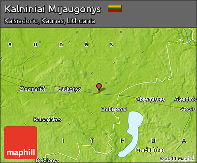 Physical Map of Kalniniai Mijaugonys
