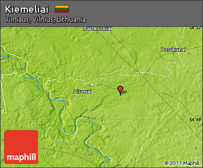 Physical Map of Kiemeliai