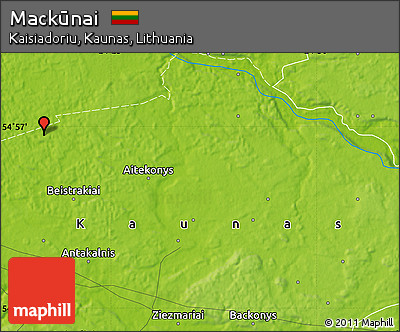 Physical Map of Mackūnai