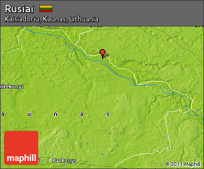 Physical Map of Rusiai