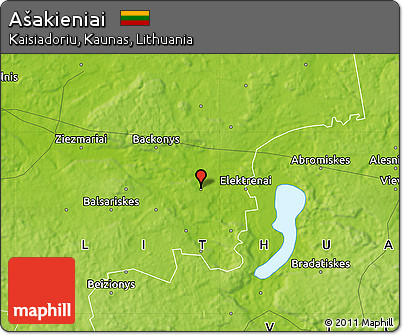Physical Map of Ašakieniai