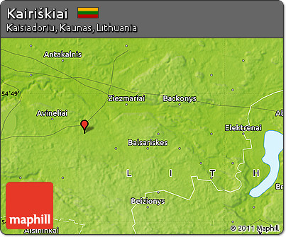 Physical Map of Kairiškiai