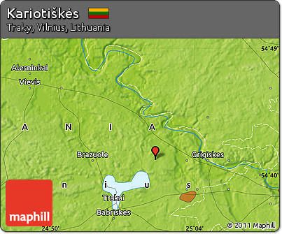 Physical Map of Kariotiškės