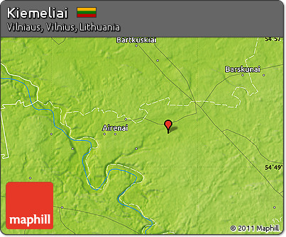 Physical Map of Kiemeliai