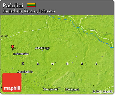 Physical Map of Pašuliai