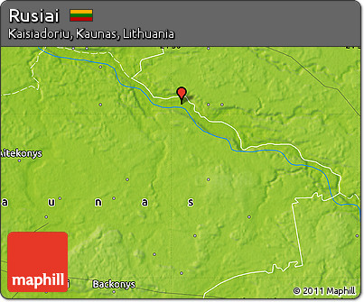 Physical Map of Rusiai
