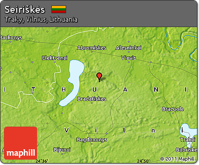 Physical Map of Seiriškės