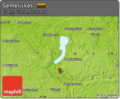 Physical Map of Semeliškės
