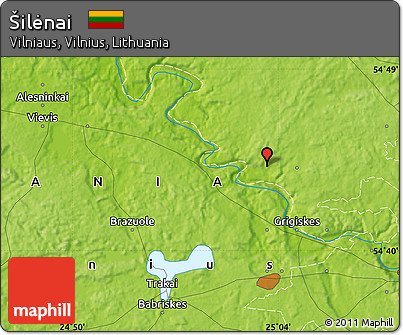 Physical Map of Šilėnai