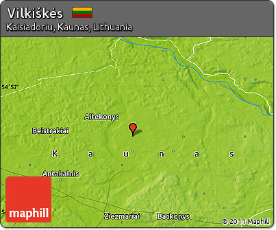 Physical Map of Vilkiškės