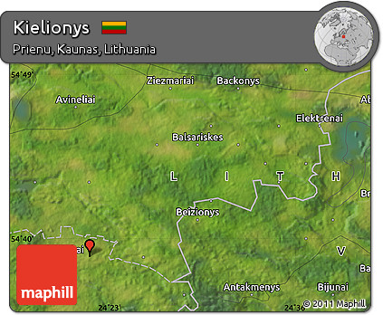 Satellite Map of Kielionys