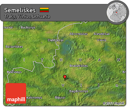 Satellite Map of Semeliškės