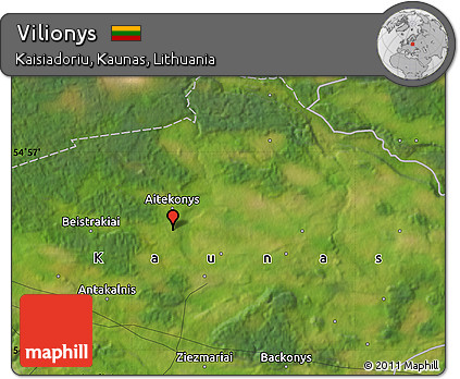 Satellite Map of Vilionys