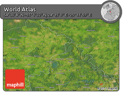 Satellite Map of the Area around 54° 48' 50" N, 24° 43' 30" E
