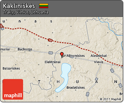 Shaded Relief Map of Kakliniškės