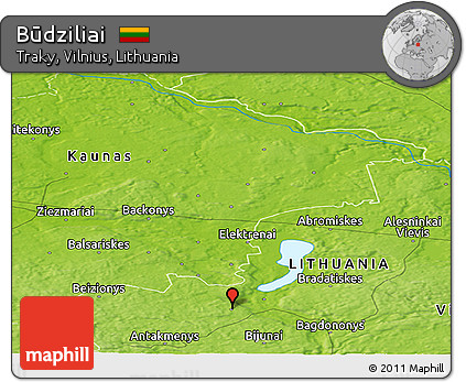 Physical Panoramic Map of Būdziliai