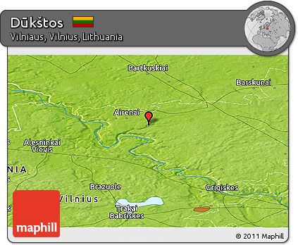 Physical Panoramic Map of Dūkštos