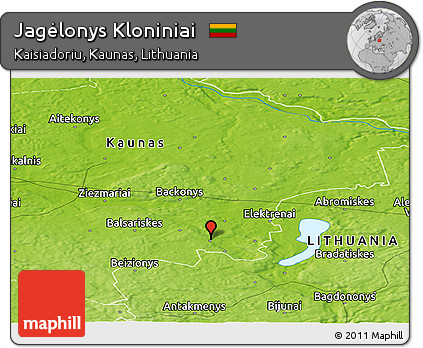 Physical Panoramic Map of Jagėlonys Kloniniai
