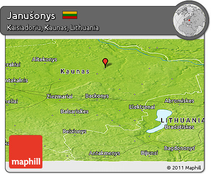 Physical Panoramic Map of Janušonys