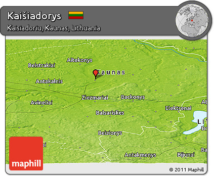 Physical Panoramic Map of Kaišiadorys