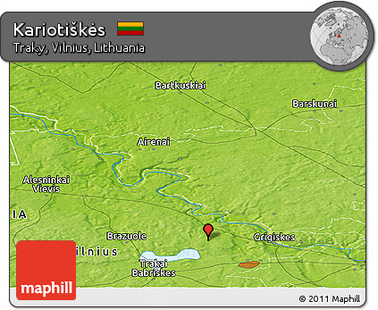Physical Panoramic Map of Kariotiškės