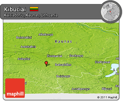 Physical Panoramic Map of Kibučiai