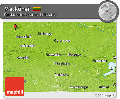 Physical Panoramic Map of Mackūnai