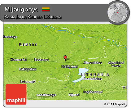 Physical Panoramic Map of Mijaugonys