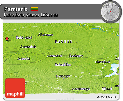 Physical Panoramic Map of Pamieris