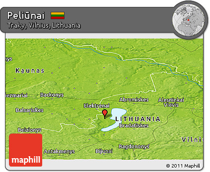 Physical Panoramic Map of Peliūnai