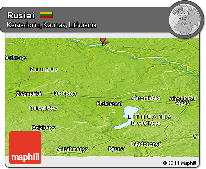 Physical Panoramic Map of Rusiai