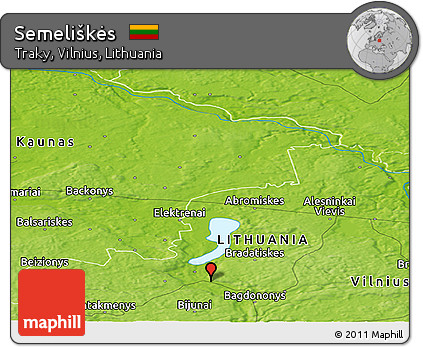 Physical Panoramic Map of Semeliškės