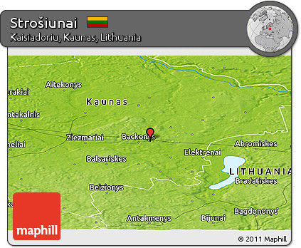 Physical Panoramic Map of Strošiunai