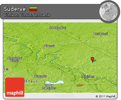 Physical Panoramic Map of Sudervė