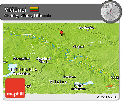 Physical Panoramic Map of Vičiūnai