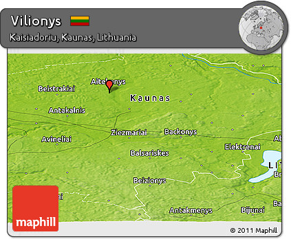 Physical Panoramic Map of Vilionys