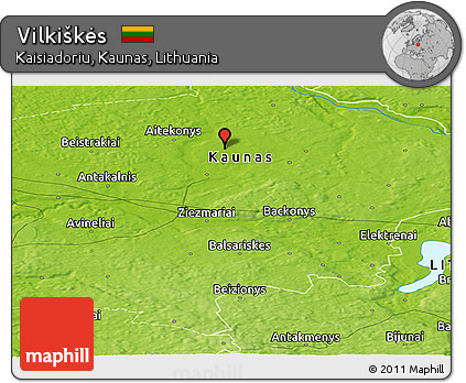 Physical Panoramic Map of Vilkiškės