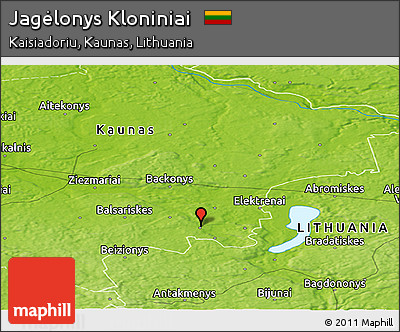 Physical Panoramic Map of Jagėlonys Kloniniai