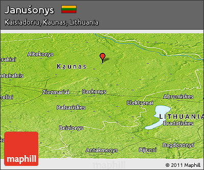 Physical Panoramic Map of Janušonys