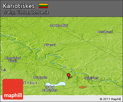 Physical Panoramic Map of Kariotiškės