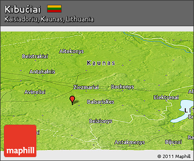 Physical Panoramic Map of Kibučiai