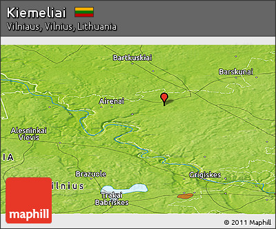 Physical Panoramic Map of Kiemeliai