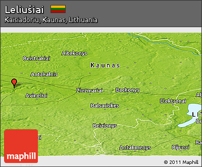 Physical Panoramic Map of Leliušiai