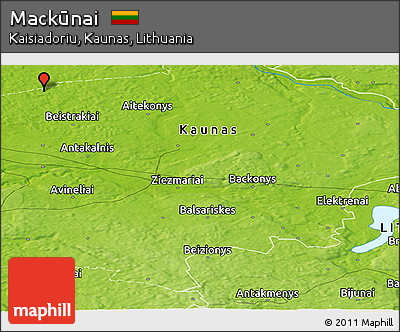 Physical Panoramic Map of Mackūnai